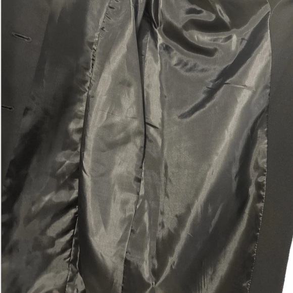 Vintage 90s Venezia Black Longline Coat Women’s Plus Sz 16 Blazer Jacket Duster - Picture 10 of 10